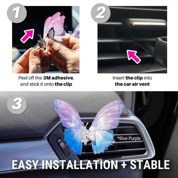 Butterfly Car Air Freshener Vent Clip (set of 4)