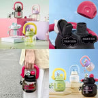 800ml Cute Panda Double Drink Water Bottle with Straw & Infuser
